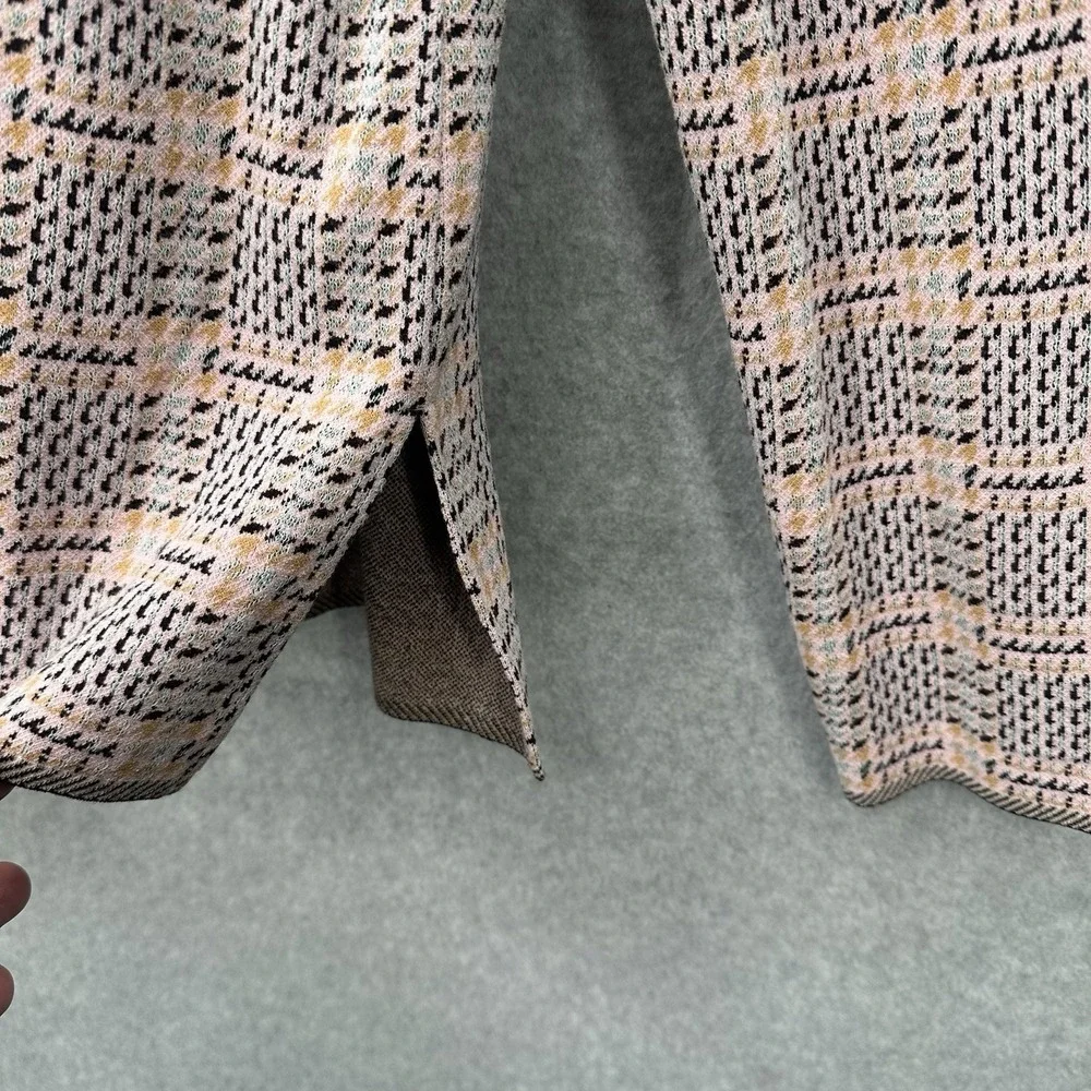 Marc Cain Women's Luxury Patterned Tweed Plaid Cotton Blend Sweater‎ Size US 10